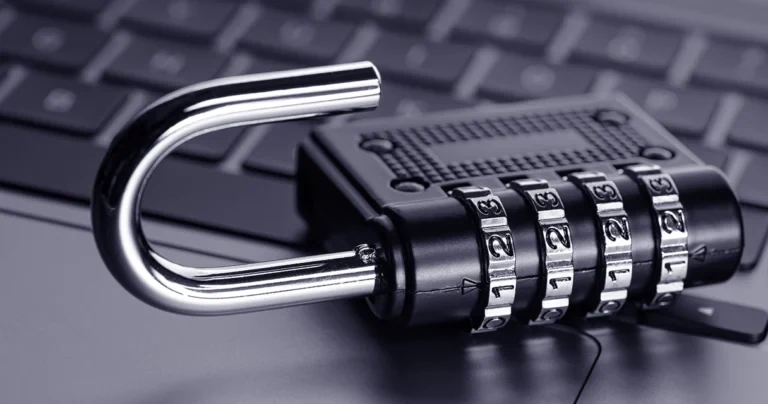 A padlock icon over a digital map of Africa, representing cybersecurity