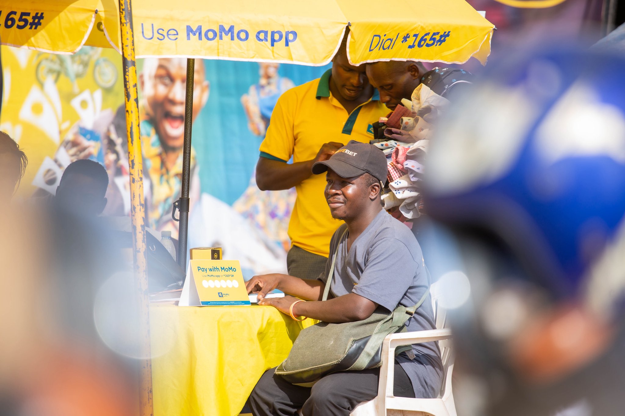 MTN mobile money branding representing telecom-led digital credit infrastructure in Africa.