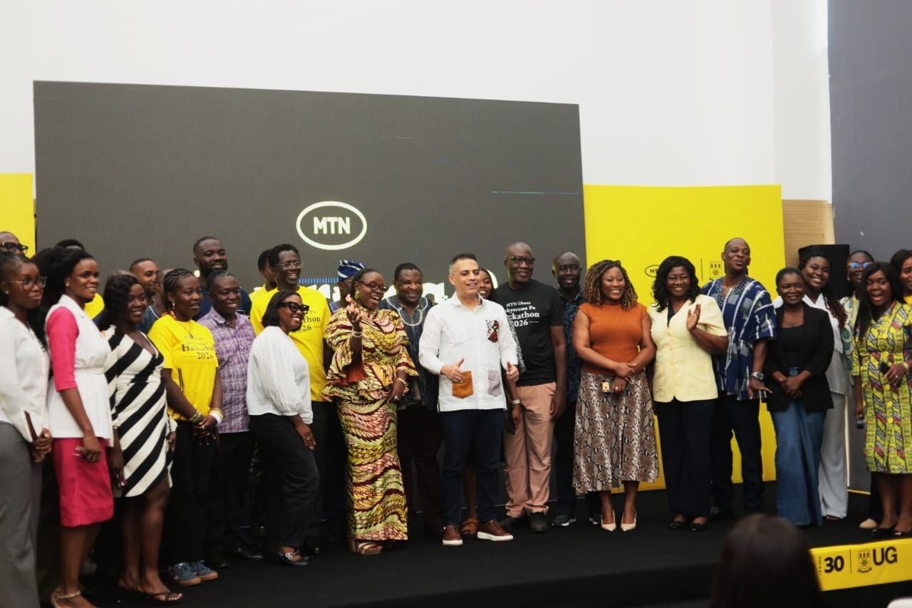 MTN Ghana and KNUST representatives at an artificial intelligence collaboration event.