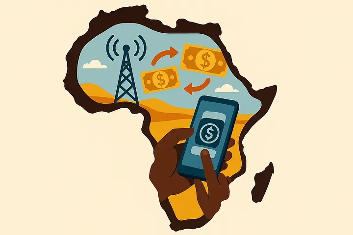A smartphone showing a stablecoin payment app with US dollar and naira balances