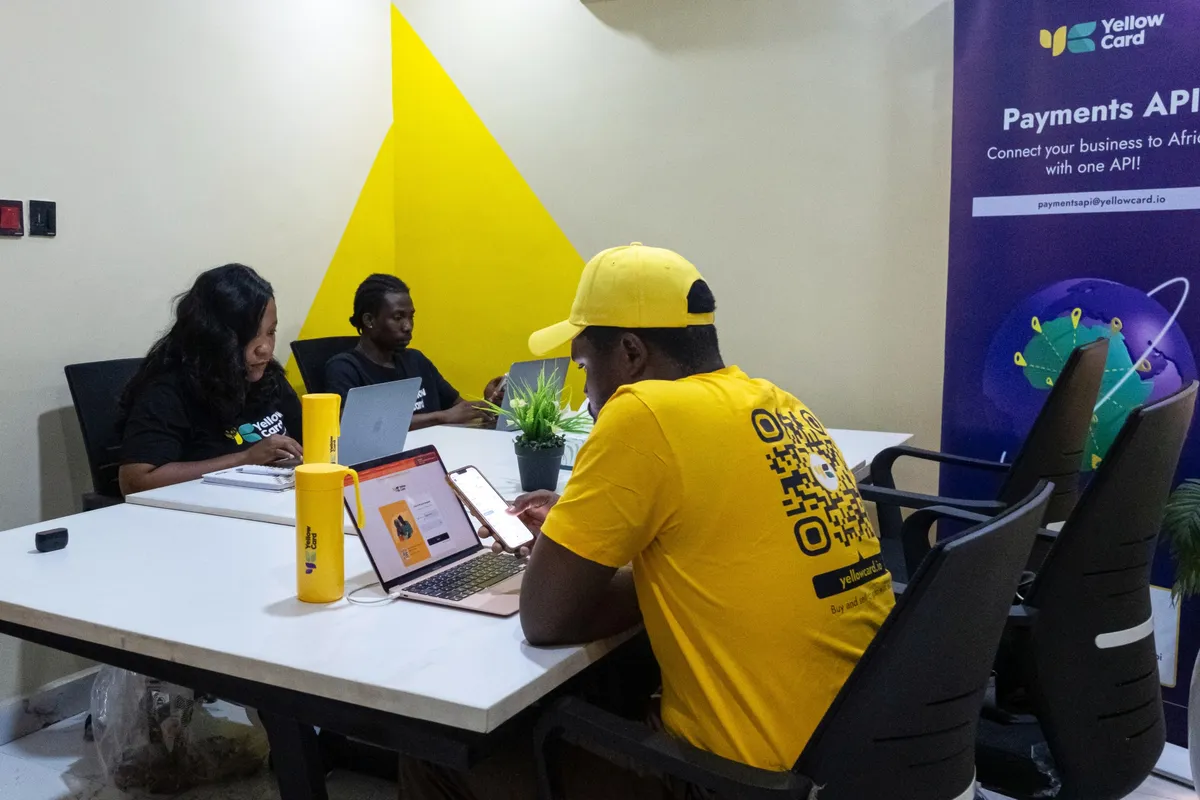 Yellow Card branding representing regulated stablecoin and crypto payment infrastructure across African markets.